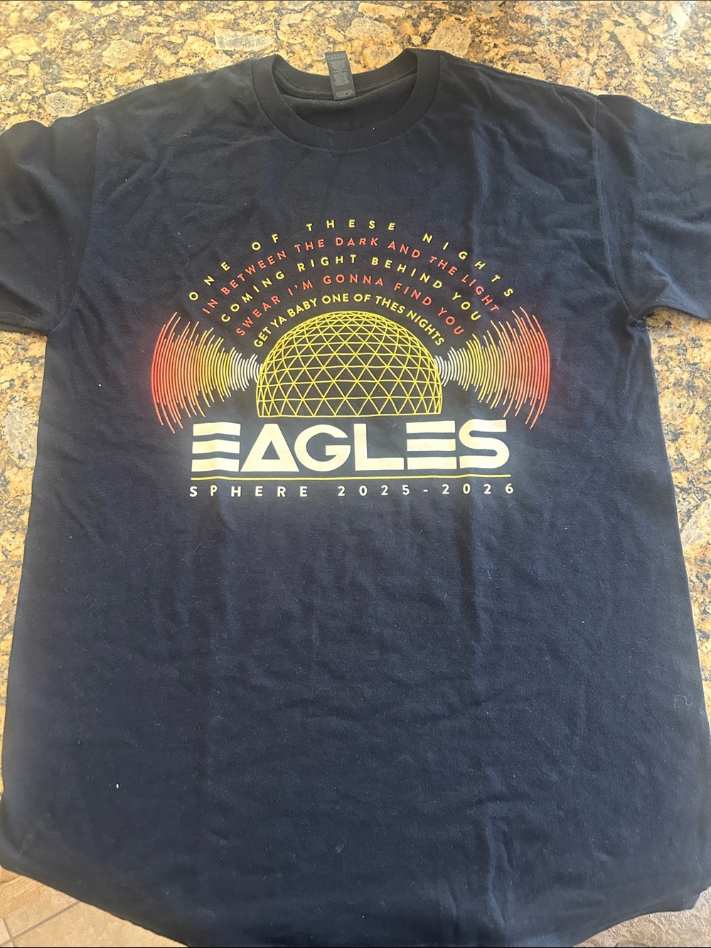 Men’s or women’s Eagles concert Sphere Black Graphic T‑Shirt - Sphere 2025-2026